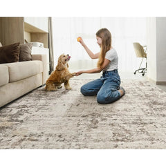 10x14 area carpet Living Room carpet - washable neutral modern abstract soft thin