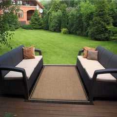 Indoor Outdoor Classic Flatweave Area Rug, Stain & UV Resistant Carpet, Deck, Patio, Poolside & Mudroom, 5x7 Ft Standard, Rugs