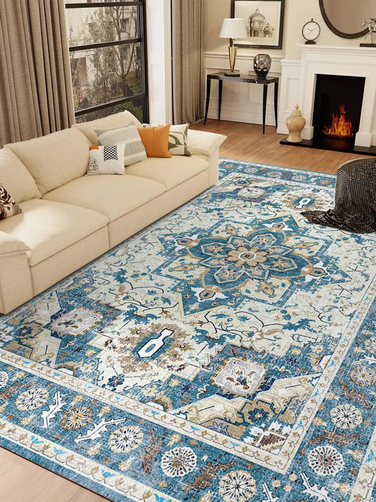 Orhopui Retro-Style Persian sponge Carpet, Stain Resistant, Non-Shedding, Washable Rugs, Non-woven felt spot molding