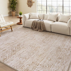 5'x7' Area Rugs for Living Room Jacquard Textured Modern Rugs Soft Geometric Rug for Bedroom Mid Century Washable Rug