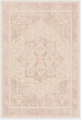 Washable 8 ft Round Rug, Kamran Rose Pink, Premium Rugs for Living Room, Bedroom, Kitchen, Office, Nursery with Gripper Non Slip