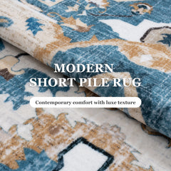 Orhopui Retro-Style Persian sponge Carpet, Stain Resistant, Non-Shedding, Washable Rugs, Non-woven felt spot molding