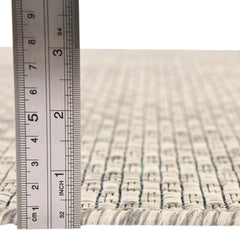 Collection Casual Transitional Solid Heathered Indoor/Outdoor Flatweave Area Rug (9' x 12' Rectangle, Teal/Navy Blue)