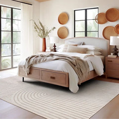 5'x7' Area Rugs for Living Room Jacquard Textured Modern Rugs Soft Geometric Rug for Bedroom Mid Century Washable Rug