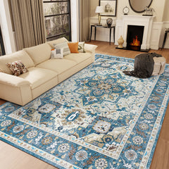 Orhopui Retro-Style Persian sponge Carpet, Stain Resistant, Non-Shedding, Washable Rugs, Non-woven felt spot molding
