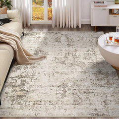 10x14 area carpet Living Room carpet - washable neutral modern abstract soft thin