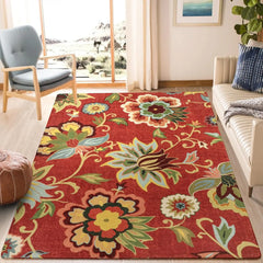 Floral Washable Carpet for Living Room - 3x5 Non-Slip Lightweight Kitchen Rugs, Throw Soft Small Area Rug for