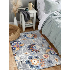 Floral Washable Carpet for Living Room - 3x5 Non-Slip Lightweight Kitchen Rugs, Throw Soft Small Area Rug for