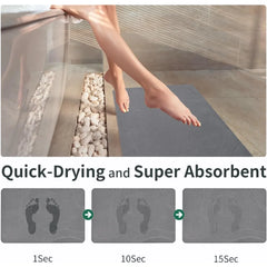 Super Absorbent Diatomaceous Earth Bath Mat Large, Quick Drying Non-Slip Diatomite Stone Bath Mats (Extra Large 31.5" x 19.7")