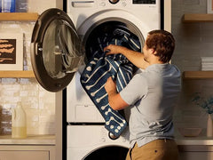 Washable 6 ft Round Rug, Kamran Admiral Blue, Premium Vintage Rugs for Living Room, Bedroom, Kitchen, Office, Classroom with Gri