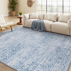 5'x7' Area Rugs for Living Room Jacquard Textured Modern Rugs Soft Geometric Rug for Bedroom Mid Century Washable Rug