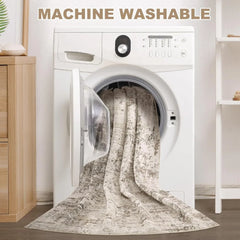 10x14 area carpet Living Room carpet - washable neutral modern abstract soft thin