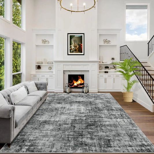 8x10 Area Rugs Washable Rug: Large Modern Abstract Living Room Rug Soft Anti-Skid Thin Carpet Indoor Floor Non-Shedding
