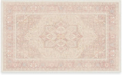 Washable 8 ft Round Rug, Kamran Rose Pink, Premium Rugs for Living Room, Bedroom, Kitchen, Office, Nursery with Gripper Non Slip