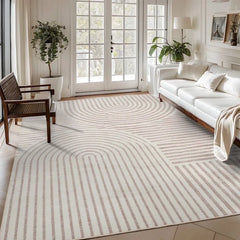 5'x7' Area Rugs for Living Room Jacquard Textured Modern Rugs Soft Geometric Rug for Bedroom Mid Century Washable Rug