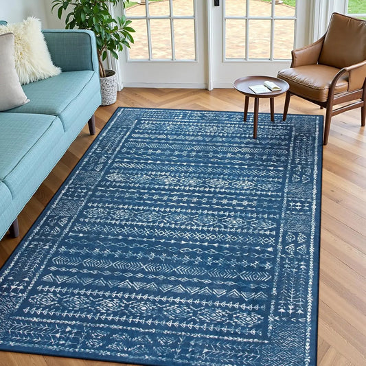 Boho Washable 3x5 Area Rugs for Kitchen Floor Entry, Black and White Rug Modern Indoor Mats for Entryway Non Slip