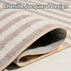 5'x7' Area Rugs for Living Room Jacquard Textured Modern Rugs Soft Geometric Rug for Bedroom Mid Century Washable Rug