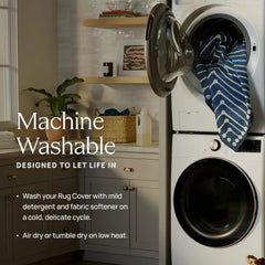 Washable 6 ft Round Rug, Kamran Admiral Blue, Premium Vintage Rugs for Living Room, Bedroom, Kitchen, Office, Classroom with Gri