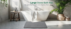 Super Absorbent Diatomaceous Earth Bath Mat Large, Quick Drying Non-Slip Diatomite Stone Bath Mats (Extra Large 31.5" x 19.7")