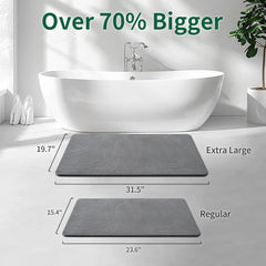 Super Absorbent Diatomaceous Earth Bath Mat Large, Quick Drying Non-Slip Diatomite Stone Bath Mats (Extra Large 31.5" x 19.7")