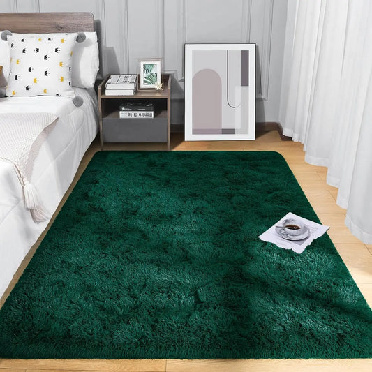 Super Soft Shaggy Rug Fluffy Bedroom Carpets, 5x8 Feet Grass Green, Modern Indoor Fuzzy Plush Area Rugs for