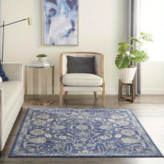 Traditional Persian Navy 3'9" x 5'9" Area Rug, (4' x 6'), At Home In Any Decor