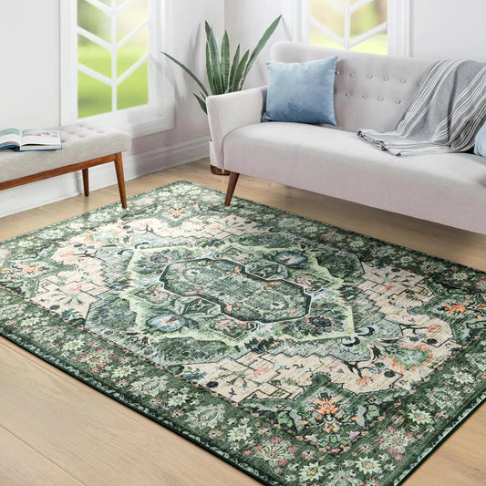 Faux Cashmere Retro Ethnic Carpets Turkish Persian Rug for Living Room Bedside Bedroom Vintage Floor Mat Entrance Doormat Carpet