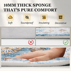 Orhopui Retro-Style Persian sponge Carpet, Stain Resistant, Non-Shedding, Washable Rugs, Non-woven felt spot molding