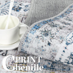 Area Rug 2x8 Machine Washable Runner Rug Hallway Indoor Vintage Rug Blue Distressed Printed Doormat Soft Runner Thin Rug