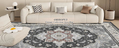 Orhopui Area Rug Washable Rug Low-Pile Machine Washable Vintage Rugs for Living Room