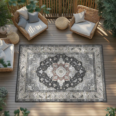 Orhopui Area Rug Washable Rug Low-Pile Machine Washable Vintage Rugs for Living Room