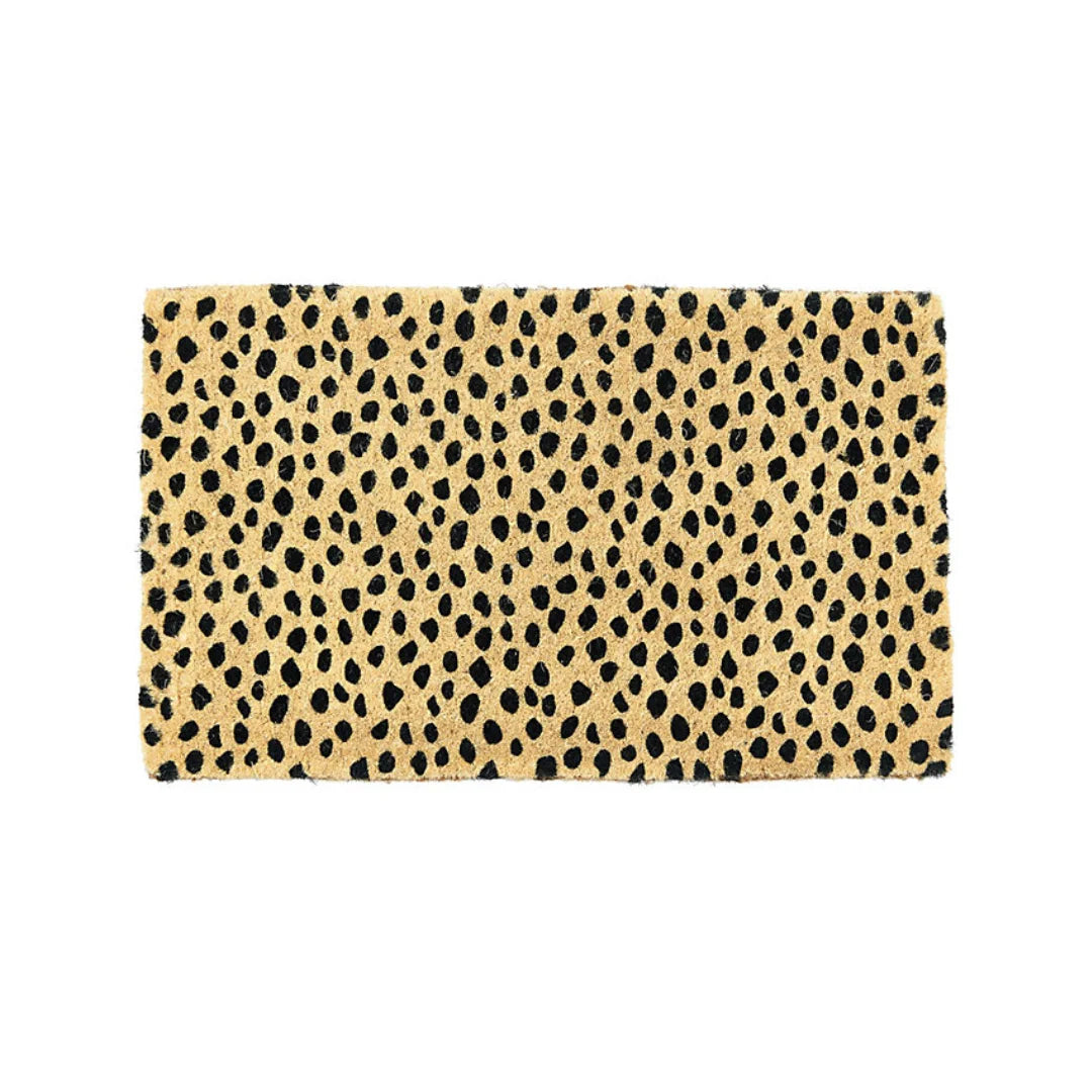 Coir  Floor Mat with Black Dot Pattern Home Doormat Indoor Outdoor  for Use