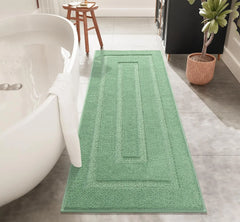 Bath Rug, Black Bathroom Rug 24x60 Inch Soft Absorbent Microfiber Bathroom Runner Rug, Washable Bath Runner Rugs