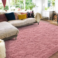 8x10 Area Rugs, Ultra Soft Large Shag Black Living Room Fluffy Rug Carpet for Bedroom, Plush Modern Floor Rug for Kids Room