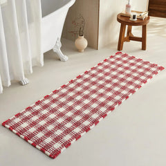 Waffle Runner Rug Bathroom, Long Boho Bathroom Rugs Non Slip Washable Super Absorbent Quick Dry Farmhouse Bathroom Decor