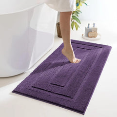 Large Bathroom Rug, 24" x 48", Water Absorbent, Non-Slip, Thick Soft Shaggy, Microfiber, Black