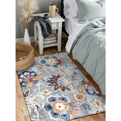 Floral Washable Carpet for Living Room - 3x5 Non-Slip Lightweight Kitchen Rugs