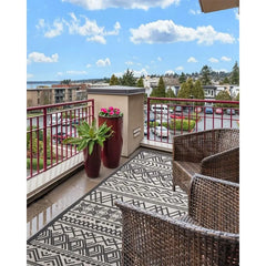 Outdoor Rug Carpet 5x8 ft, Flatweave Textured Outdoor Patio Rug Non Slip Indoor Outdoor Rugs