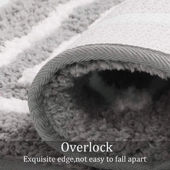 Runner Rug for Bathroom, 24x71 Modern Gray Long Bathroom Rug Non Slip Machine Washable