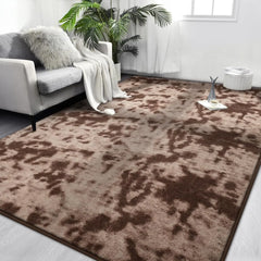 Large Area Rugs for Living Room Bedroom, 4x6 Ft Tie-Dyed Navy Blue Ultra Soft Comfy Thickened Memory-