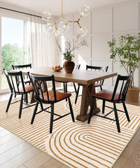 Abstract Washable Area Rug, 5x7 Rug for Bedroom Non-Slip Soft Living Room Rug, Ultra-Thin Modern Black and White Rug Stain