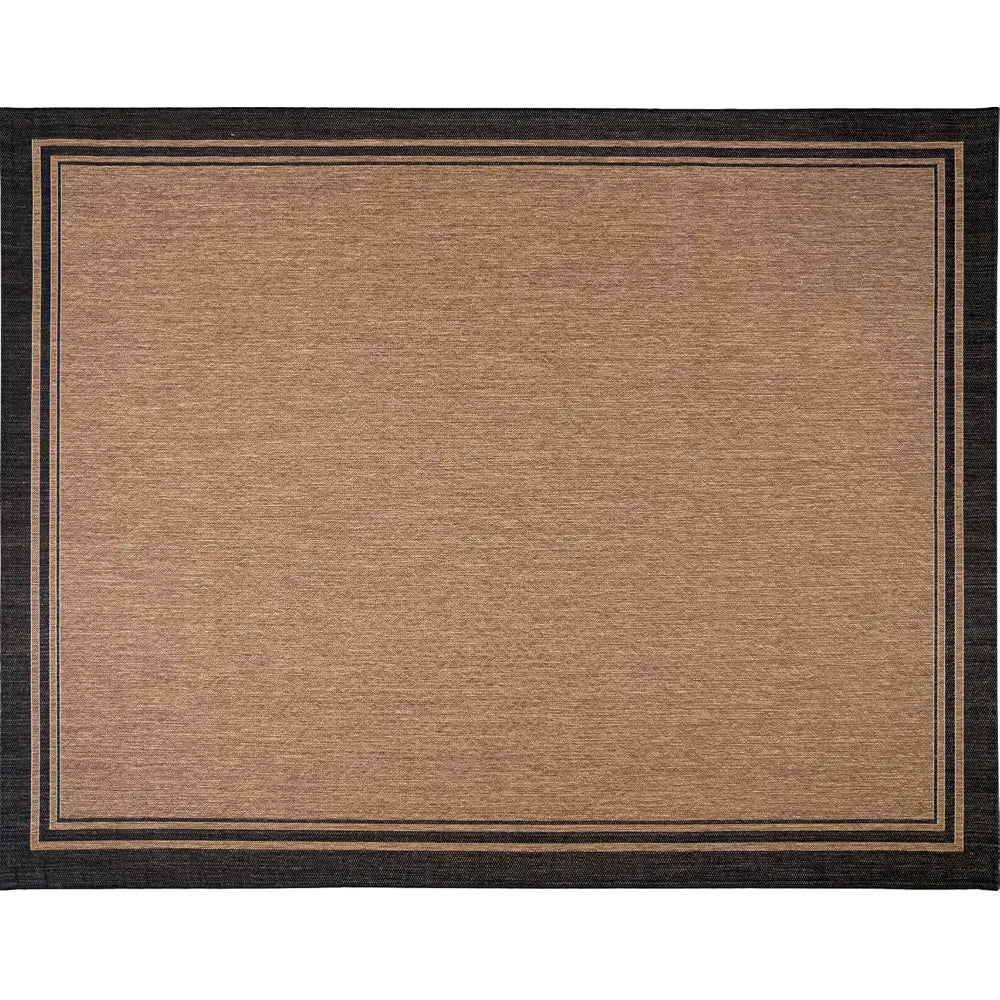 Indoor Outdoor Classic Flatweave Area Rug, Stain & UV Resistant Carpet, Deck, Patio, Poolside & Mudroom, 5x7 Ft Standard, Rugs