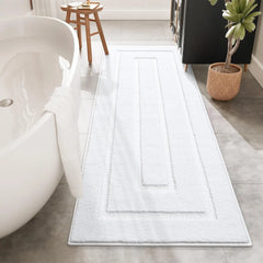 Bath Rug, Black Bathroom Rug 24x60 Inch Soft Absorbent Microfiber Bathroom Runner Rug, Washable Bath Runner Rugs