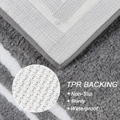 Runner Rug for Bathroom, 24x71 Modern Gray Long Bathroom Rug Non Slip Machine Washable