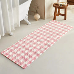 Waffle Runner Rug Bathroom, Long Boho Bathroom Rugs Non Slip Washable Super Absorbent Quick Dry Farmhouse Bathroom Decor