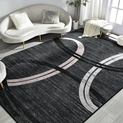 Modern 4x6 Area Rug, Grey Abstract High Traffic Rugs for Living Room Bedroom Office Dining Room, Indoor Large
