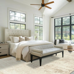 8x10 Area Rugs Washable: Anti-Skid Abstract Modern Living Room Soft Thin (Beige Light Brown, 8'x10'), Rug