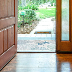 Coastal Area Rug 2x3 - Small Machine Washable Foldable Throw Rugs Non-Slip Beach Ocean Entryway Doormat Indoor