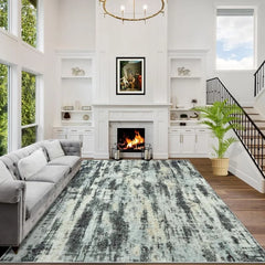 8x10 Area Rugs Washable Rug: Large Modern Abstract Living Room Rug Soft Anti-Skid Thin Carpet Indoor Floor Non-Shedding