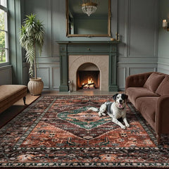 9x12 Area Rugs for Living Room - Boho Non-Slip Washable Rug Ultra-Thin Stain Resistant Large Rugs Throw Non Shedding Rug